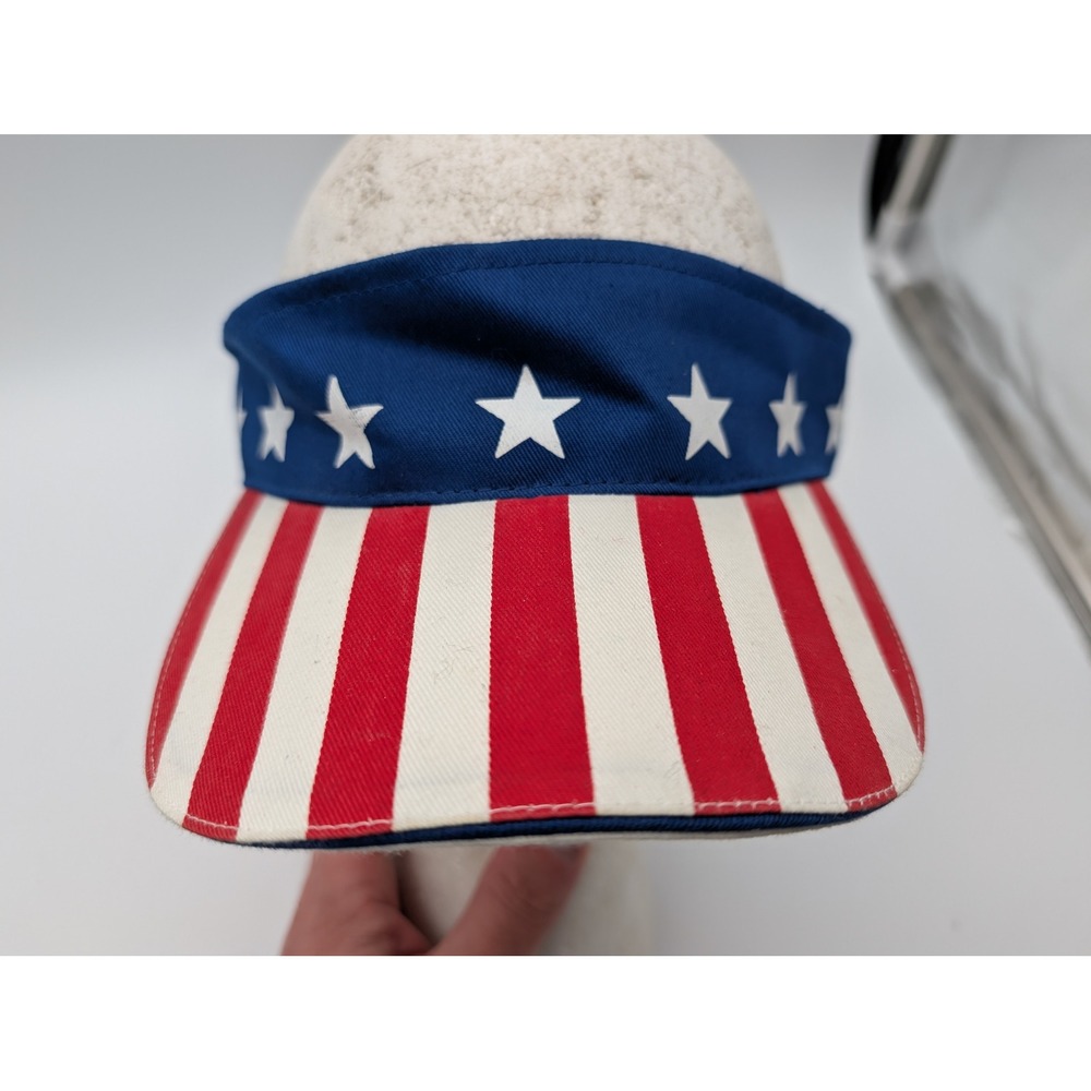 Donegal Bay USA Sun Visor American Flag Stars and Stripes Blue Red White Cotton